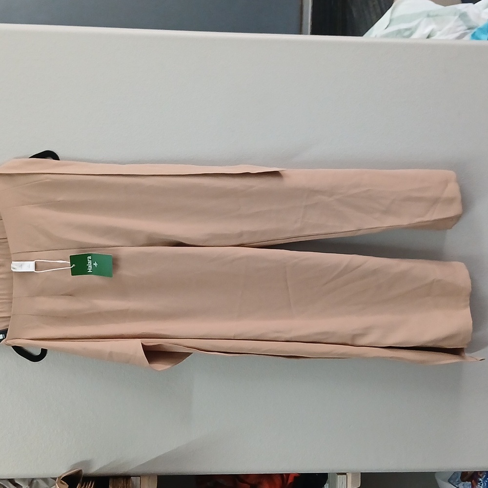 Halara Flex High Waisted Tie Side Wide Leg Work Pants Tan Desert Brown NWT S/P - Picture 6 of 10